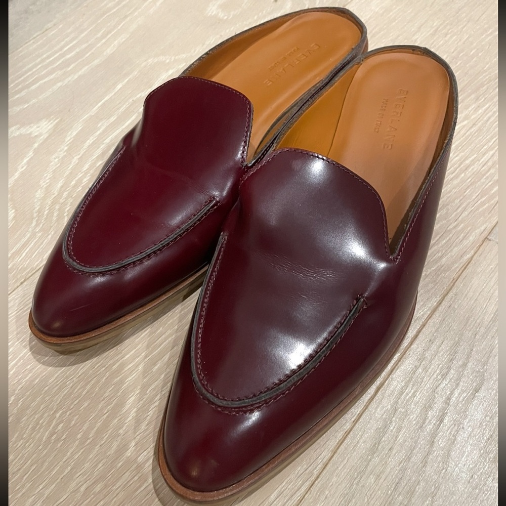 Everlane Loafers Modern Burgundy Leather Size 8 Made in Italy Slip On